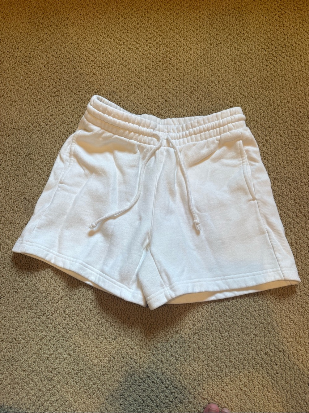 TNA White Casual Drawstring Athletic Shorts
